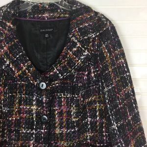 Dialogue Gray Multicolored Tweed Jacket size 20